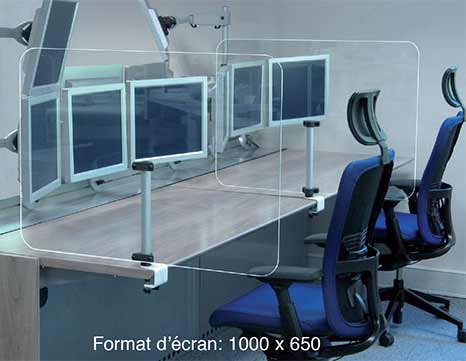 Séparation de bureau sanitaire en plexiglas transparent
