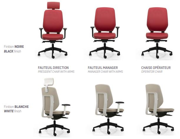 Chaise de bureau ergonomique synchrone et confortable Artech